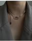 Fashion Silver Color Titanium Steel Geometric Tag Double Necklace
