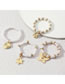 Fashion Suit Alloy Pearl Beaded Butterfly Medal Ring Set