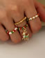 Fashion Gift Christmas Red And Green Rice Bead Beaded Ring Set