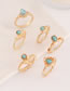 Fashion Gold Color Alloy Geometric Turquoise Ring Set