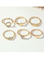 Fashion Gold Color Alloy Diamond Geometric Love Ring Set