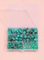 Fashion Green 12 Grid Geometric Turquoise Bead Material Box