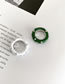 Fashion Green Alloy Geometric Diamond Drip Glaze Ring