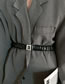 Fashion Black Belt Alloy Leather Pleated Digital Belt