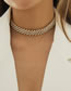 Fashion Gold Color Alloy Row Diamond Geometric Diamond Single Layer Necklace