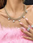 Fashion Metal Alloy Micro Diamond Love Cuban Chain Necklace