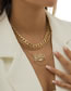 Fashion Gold Color Metal Letter Chain Multi-layer Necklace