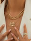 Fashion Gold Color Metal Letter Chain Multi-layer Necklace