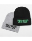 Fashion Black And White Woolen Knit Letter Embroidered Cap