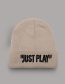 Fashion Khaki Woolen Knitted Letter Embroidered Cap