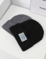 Fashion Black Knitted Hat Polar Bear Patch Wool Beanie