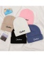 Fashion White Knitted Hat Letter Embroidery Woolen Knit Beanie