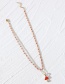 Fashion Gold Color Alloy Mushroom Double Chain Necklace