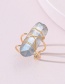 Fashion Orange Alloy Geometric Crystal Tooth Head Ring