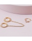 Fashion Gold Color Copper Inlaid Zirconium Chain Single Ear Ring