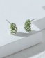 Fashion Green Drop Oil Checkerboard Ear Ring