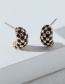 Fashion Black Drop Oil Checkerboard Ear Ring