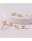 Fashion Gold Color Metal Butterfly Chain Earring Set