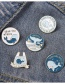 Fashion 5# Alloy Whale Letter Brooch