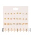 Fashion Gold Color Alloy Daisy Star Letter Earring Set