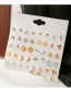 Fashion Gold Color+silver Color Alloy Snake Bow Star Love Stud Earring Set