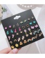 Fashion E0109-1 Alloy Diamond Bowknot Candy Geometric Stud Earring Set