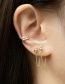 Fashion Gold Color Alloy Diamond Geometric Ear Clip