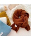 Fashion Off White Pure Color Patch Knitted Scarf