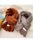 Fashion Coffee Color Pure Color Patch Knitted Scarf