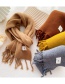 Fashion Brown Patch Knitted Fringed Scarf