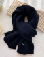 Fashion Milky White Patch Wool Knitted Scarf