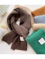 Fashion Khaki Pure Color Knitted Patch Scarf