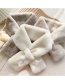Fashion Milky White Rabbit Fur Cross Patch Scarf