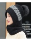 Fashion Lotus Root Starch Two-piece Woolen Knitted Bib And Woolen Cap