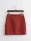 Fashion Brick Red Woolen Skirt