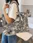 Fashion Big Black Bag Printed Large Capacity Silk Scarf Handbag