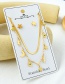 Fashion Gold Color Titanium Steel Star And Moon Double Necklace And Earrings Set