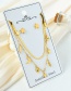 Fashion Gold Color Titanium Steel Star And Moon Double Necklace And Earrings Set