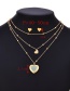 Fashion Gold Color Titanium Steel Multi-layer Love Necklace And Earrings Set