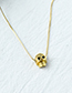 Fashion Golden-5 Copper Inlaid Zirconium Skull Necklace