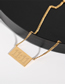 Fashion Gold Color Stainless Steel Square Number Necklace