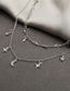 Fashion Silver Color Alloy Diamond Star And Moon Double Necklace