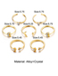 Fashion 2# Alloy Xingyue Multilayer Ring Set