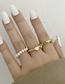 Fashion 4# Rice Beads Pearl Love Beaded Ring Set