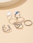 Fashion Silver Color Alloy Diamond Geometric Chain Love Ring Set