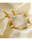 Fashion Gold Color Stainless Steel Gold-plated Pearl Chain Bracelet