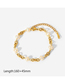 Fashion Gold Color Stainless Steel Gold-plated Pearl Chain Bracelet