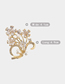 Fashion Gold Color Copper And Diamond Geometric Flower Brooch