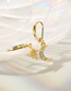 Fashion Gold Color Copper Inlaid Zirconium Star Moon Ear Ring