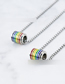 Fashion Pendant +60cm Long Wave Bead Chain Silver Color Stainless Steel Geometric Diy Lettering Accessories